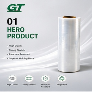 LLDPE Transparent Stretch Film 200m 50cm Moisture Proof Easy-to-Use Protective Soft Packaging <b>Pallets</b> for Many Products Casting - Product Image 1