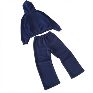 Nouvel ensemble de survêtement bleu marine à capuche pour homme, manches longues, fermeture éclair frontale, couleur unie, jogging décontracté avec poches latérales, idéal pour l'automne - Product Image 3