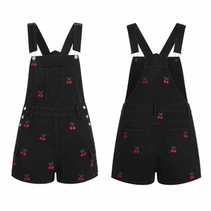 Customizable Breathable Regular Short Denim <b>Overalls</b> <b>Women's</b> Jumpsuits Casual Jumpsuit With Above Knee Length <b>Women's</b> Jumpsuits - Product Image 1