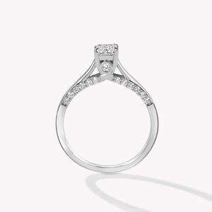 Anillo de Diamantes de 1 Quilate con Corte Princesa, Cultivado en Laboratorio, Certificado por IGI, Oro Blanco de 9K, Color VS1 FG, Anillo de Compromiso de Lujo para Mujer - Product Image 5
