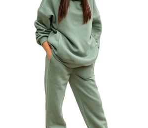 Trendy Casual Solid 2 Piece Set Pantalones de chándal de gran tamaño Joggers Pantalones Sudadera con capucha MOQ bajo Moda Drop Shoulder Sudaderas con capucha en blanco - Product Image 2