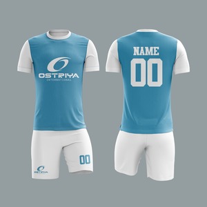 Uniformes de Fútbol Personalizados de Alta Calidad, Transpirables, de Manga Corta, con Logotipo Frontal, Ligeros, Colores Sólidos, Servicio OEM - Product Image 1