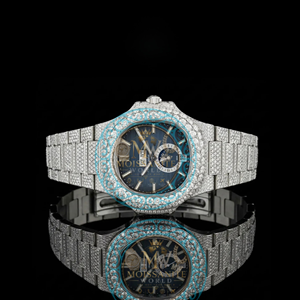 Montre unisexe tendance en acier inoxydable style Hip Hop, sertie de diamants Moissanite VVS, mouvement à quartz - Product Image 1