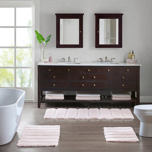 Wholesale Hot Selling Blush Pink Plush Bath Rug – Ultra Soft Absorbent Bathroom <b>Floor</b> Mat, <b>Machine</b> Washable & Quick Dry - Product Image 4