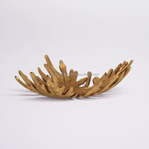 Bol moderne en aluminium de haute qualité, plateau en métal de luxe personnalisé plateau à fruits décoratif en aluminium doré et bols - Product Image 1