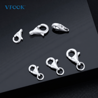 Composants de fabrication de bijoux classiques pour femmes VFOOK Findings, fermoirs mousquetons en argent sterling 925 hypoallergéniques pour le bricolage