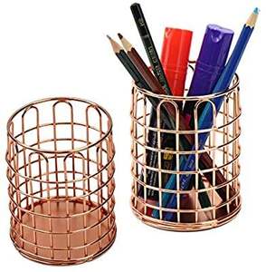 Expensive Gold Plated Elegant Handmade Medium Metal Pen Stand Perfect for Organizing <b>Stationery</b> and Office Desk Storage - Product Image 5