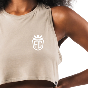 LDB Muscle Tank Débardeur court sans manches pour femme, coupe ajustée, extensible, pour la gym et l'entraînement, couleur beige dune - Product Image 5
