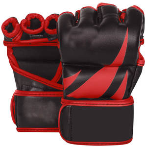 Gants d'entraînement MMA demi-doigts de qualité supérieure avec poignées de maintien pour un soutien solide du poignet, idéaux pour le sparring, le kickboxing et les entraînements en salle de sport - Product Image 1
