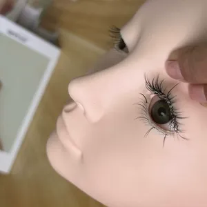3D <b>Silicone</b> Artificial Eyelashes Mannequin Soft Glue Lifting Eyelids Beauty Model Head <b>Tool</b> Training Practicing Eyelash Grafting - Product Image 3