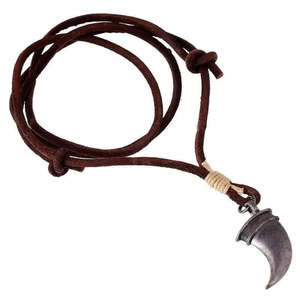 Vintage Alloy Claw Pendant <b>Necklace</b> for Men & <b>Boys</b> with Adjustable Pure Leather Cord - Product Image 3