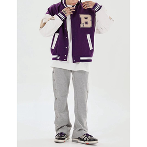 Vestes universitaires personnalisées pour hommes, 100% laine, écologiques, antistatiques, d'hiver, style baseball, chenille, haute qualité, 360g - Product Image 2