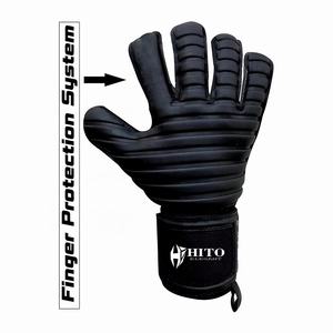 Latest Design <b>Goalkeeper</b> <b>Gloves</b> German Latex Backhand Silicon Inject Roll Finger Cut Attached Strap Customiedzed Design - Product Image 2