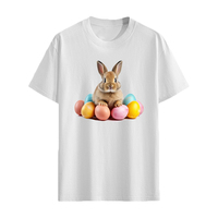 T-shirt tendance et respirant pour Pâques, hauts pour enfants garçons et filles en coton, couleurs unies blanc et noir, à prix raisonnable.