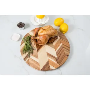 Planche à découper en bois d'acacia naturel faite à la main, design moderne écologique, taille personnalisée, économique, planche à découper pour légumes - Product Image 2