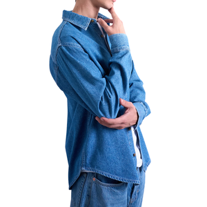 เสื้อเชิ้ตผู้ชายผ้าเดนิมสบายๆ สไตล์ลำลอง พร้อมคุณสมบัติป้องกันรอยยับและระบายอากาศ ขายส่ง ปรับแต่งได้ ผลิตจากผ้าฝ้าย - Product Image 5