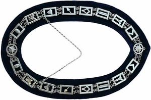 12 Pièces de Régalia Maçonnique Maître Maçon : Collier en Chaîne Métallique Argentée avec Support Bleu Antidérapant et Anneaux de Chaîne Métalliques - Product Image 4