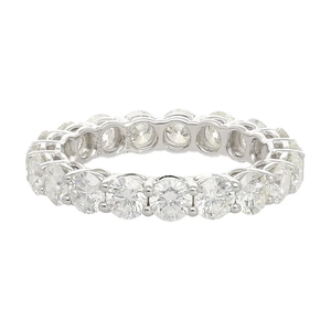 Bague éternelle pour femme en argent sterling 925 plaqué rhodium avec diamant naturel taille émeraude - Product Image 2
