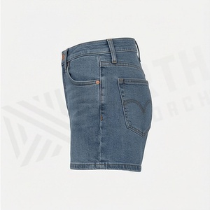 Shorts en jean pour femme, taille mi-haute, très extensibles, déchirés, délavage stone wash, qualité supérieure, style décontracté, pour l'été - Product Image 3