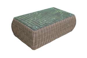 Conjunto de Sofá Lounge de Mimbre Marrón de Diseño con Cojines Gruesos y Cómodos - Product Image 4