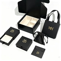 Coffret Cadeau Rigide Noir de Luxe avec Logo Personnalisé, Emballage en Papier Mat, Insert en EVA, Fermeture Magnétique, Écologique, Quatre Couleurs