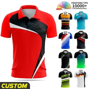 Maillot personnalisé imprimé à séchage rapide en polyester pour équipe de course, équipe de pit crew, chemise respirante pour événement, club, uniforme sportif à manches courtes OEM - Product Image 1