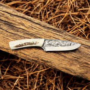 Handmade Deer Antler Handle Stainless Steel Full Tang Blade Bushcraft Hunting Knife Custom OEM <b>Hunter</b> <b>Gifts</b> <b>for</b> Men Luxury - Product Image 5