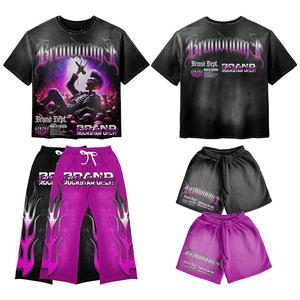 Yourbrand Custom Sublimation T-<b>Shirt</b> & Shorts Set Men's Moto Biker Style <b>100</b>% <b>Polyester</b> Quick Dry Regular Fit O-Neck Printed - Product Image 6