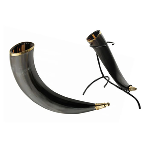 Corne de buffle Viking authentique avec bordure et pointe en laiton, 2 pièces, corne Viking noire naturelle, qualité supérieure - Product Image 3