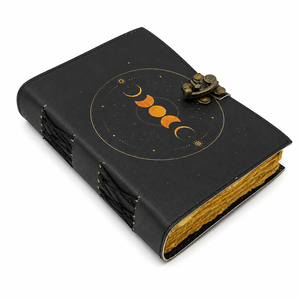 New Era Leather Hardcover <b>Diary</b> Moon Phase Design UV Print Thread Sewing Binding Gift Notebook Journal Vintage Deckle Paper - Product Image 1