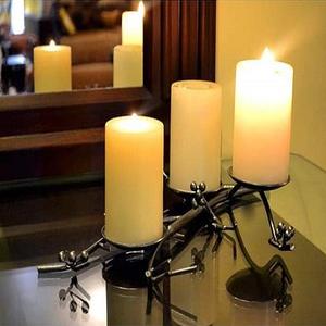 Porte-bougie en métal au design impressionnant pour la maison, couleur noire, Design moderne, lanternes et bocaux - Product Image 1