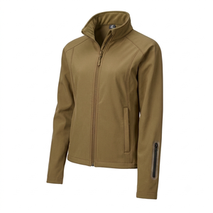 OEM ODM Unisex Custom Embroidery Logo Regular Fit <b>Zip</b> Stand Collar Eco-Friendly Reversible Safari Softshell Jacket Windproof - Product Image 1