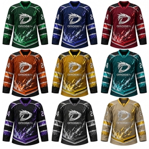 Maillot de hockey personnalisé en gros, nom du joueur, numéro, logo, impression numérique, 100% polyester, maille respirante, séchage rapide, pour adultes - Product Image 6