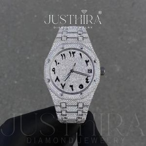Unique Design Fashion Moissanite Diamond <b>Watch</b> for Couples Matching Luxury Wristwatch <b>Set</b> with Shiny Stones Available For Sale - Product Image 3