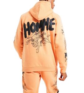 Chándal acampanado bordado desgastado lavado ácido logotipo personalizado conjunto Jogger 100% algodón para hombre con cuello con capucha para invierno - Product Image 4