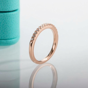 Aniva - Anillo de Diamantes de Media Eternidad con Corte Brillante Clásico, Ajustable, en Oro Rosa de 22 Quilates, Chapado en Rodio, Certificado por IGI, para Mujer - Product Image 5