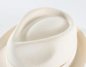 White Wool Fedora Hat with Ribbon Band Unisex Classic Style for Casual Wear Spring Autumn 56-58CM - Product Image 5