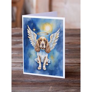 Whimsical A7 Tamaño 5x7 Tarjetas de notas en blanco Paquete de 8 Cocker Spaniel inglés My Angel Tarjetas de felicitación con sobres - Product Image 2