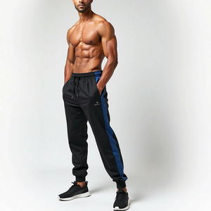 <b>Men's</b> Quick Dry Jogger Pants Color Block Side Stripe Drawstring <b>Elastic</b> <b>Waist</b> Sporty Track <b>Trousers</b> - Product Image 1
