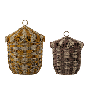 Handwoven Paper <b>Storage</b> Basket for Kids Toys Baby Nursery Organizer Wicker Laundry Basket Circus Shaped Set - Product Image 1