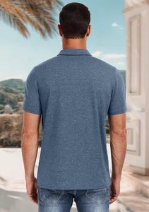 Camiseta Deportiva de Manga Corta para Hombre, de Secado Rápido, Absorbe la Humedad, Ligera, Transpirable, de Spandex/Algodón, para Golf y Tenis - Product Image 4