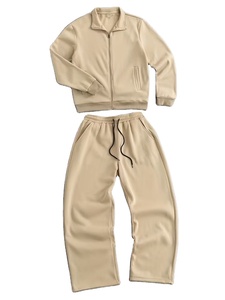 Men's Loose-Fitting Casual Sports Suits 2-Piece Set Sweatshirt Sweatpants 100% Cotton Fleece 380g Seamless Fusing Quick Dry - Product Image 2