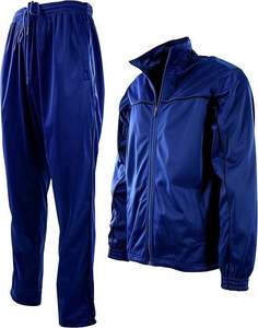 Men's Maroon Polyester Tracksuit <b>Set</b> Full Length Zipper Casual Solid Color Breathable Autumn Wear - Product Image 4