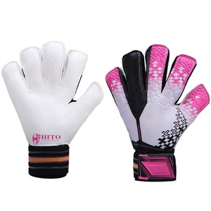 Gants de gardien de but de football en latex gaufré allemand rose et blanc de qualité supérieure, design personnalisé, sangle élastique allemande de 4 mm, paume plate - Product Image 1