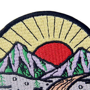 Parches Bordados a Máquina con Logotipo Personalizado, Calidad Premium, Parche Bordado para Coser, Diseño de Montaña, Atardecer y Naturaleza, Insignia para Ropa - Product Image 5