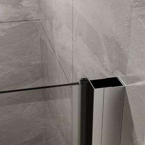 Porta Doccia Scorrevole Goodyo 34"x72" in Vetro Temperato, Spessore 1/4 di Pollice, Finitura Cromata, Design Semi Senza Telaio con Perno Girevole - Product Image 4