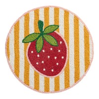 Set de table rond coloré fait main en perles, motif fruits, pour centre de table, décoration de maison et de cuisine, style côtier