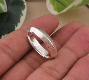 925 Sterling <b>Silver</b> Wedding Band <b>Ring</b> Dainty Minimalist <b>Stacking</b> <b>Silver</b> Skinny Comfort Fit for Women Wholesale - Product Image 5