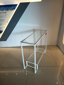 Table console moderne en verre avec structure métallique et étagère inférieure S3119 Design simple - Product Image 6