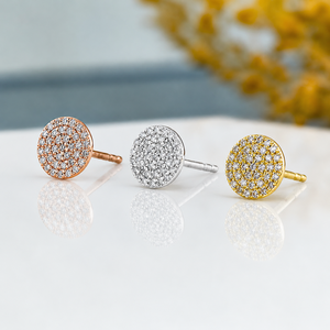 Wholesale Fine 14K Solid Gold Custom Trendy Sparkling Cluster Flower Lab Grown Diamond Screw <b>Back</b> Stud <b>Earring</b> for Men and Women - Product Image 1